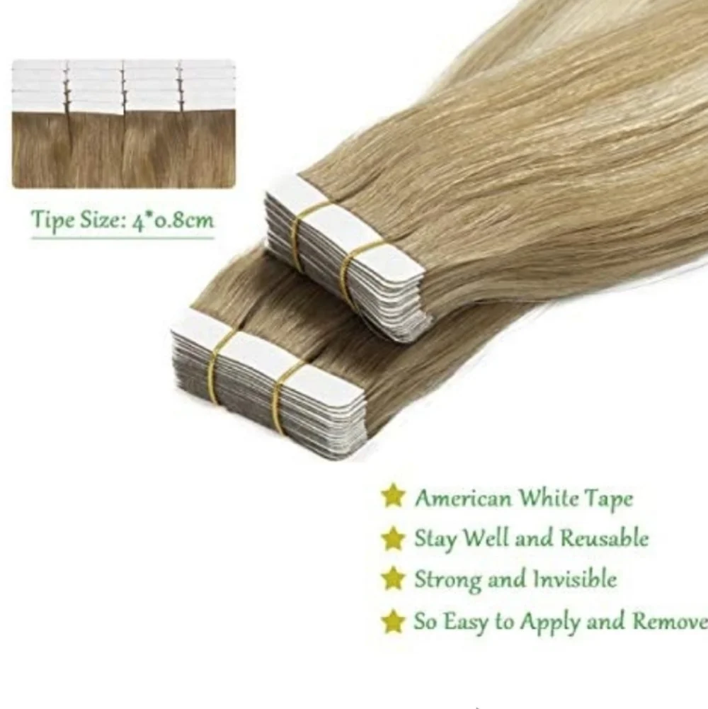 TapeIn Human Hair Extensions PreTaped 22inches NWT